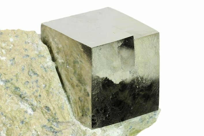 Natural Pyrite Cube In Rock - Navajun, Spain #144051